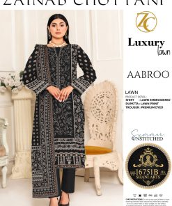 Luxury Lawn 3-Piece Suit With Lawn Dupatta
