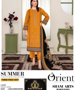 Luxury Lawn 3-Piece Suit With Chiffon Dupatta