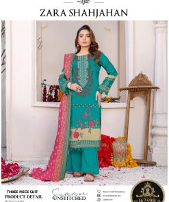 Luxury Lawn 3-Piece Suit With Lawn Dupatta