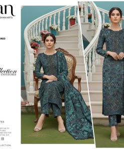 Emerald Grace – Dhanak Embroidered 3-Piece Suit