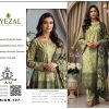 Digital Printed Dhanak 3-Piece Suit with Embroidered Daman Patch – Olive Blossom Elegance