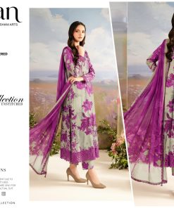 Lavender Bloom – Dhanak Embroidered 3-Piece Suit