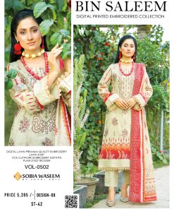 Unstitched Lawn Suit with Embroidered Voil Dupatta