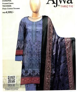 Luxury Lawn 3-Piece Suit With Lawn Dupatta