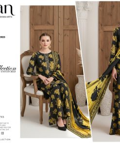 Golden Noir – Dhanak Embroidered 3-Piece Suit