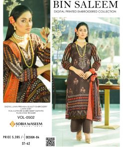 Unstitched Lawn Suit with Embroidered Voil Dupatta