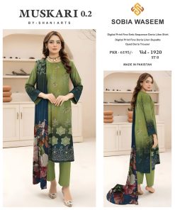 Emerald Charm – Doria Linen Embroidered 3-Piece Suit