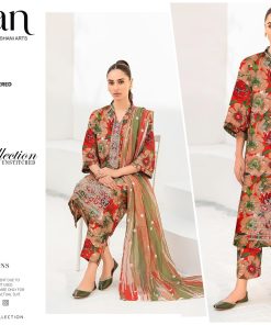 Crimson Garden – Dhanak Embroidered 3-Piece Suit