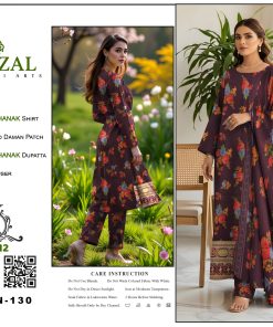 Maroon Majesty – Dhanak Suit with Embroidered Daman Patch