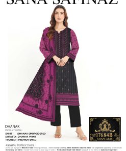 Midnight Bloom – Dhanak Embroidered 3-Piece Winter Suit