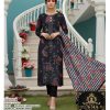 Midnight Blossom – Dhanak Embroidered 3-Piece Suit