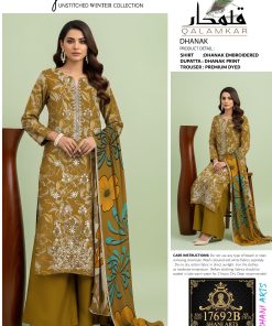 Mustard – Dhanak Embroidered 3-Piece Winter Suit