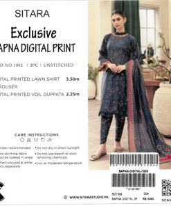 Sitara Exclusive Sapna Digital Print – 3 Piece Unstitched Suit