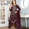 Velvet Maroon Grace – Dhanak Embroidered 3-Piece Suit