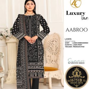 Luxury Lawn 3-Piece Suit With Lawn Dupatta