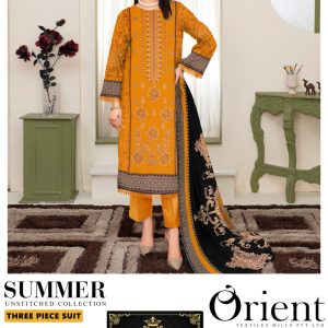 Luxury Lawn 3-Piece Suit With Chiffon Dupatta