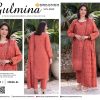 Rust Embroidered Lawn Suit – Bana Doria Shirt, Voil Dupatta & Dyed Cotton Trouser