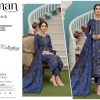 Royal Sapphire – Dhanak Embroidered 3-Piece Suit
