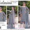 Grey Blue Embroidered Lawn Suit – Bana Doria Shirt, Voil Dupatta & Dyed Cotton Trouser