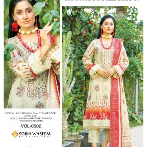 Unstitched Lawn Suit with Embroidered Voil Dupatta