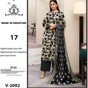 Noir Elegance – Digital Printed Linen 3-Piece Suit