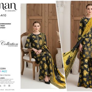 Golden Noir – Dhanak Embroidered 3-Piece Suit