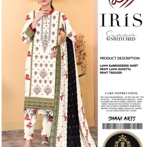 Luxury Lawn 3-Piece Suit With Lawn Dupatta