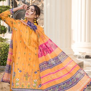 Luxury Lawn Ensemble with Artistic Fancy Dupatta