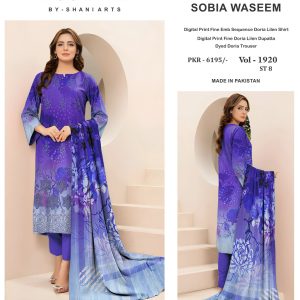 Royal Iris – Doria Linen Embroidered 3-Piece Suit
