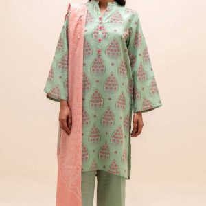 Premium Quality 3-Piece Printed Lawn Suit With Lawn Dupatta