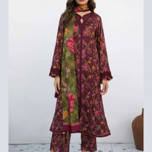 Elegant Printed Lawn 3-Piece Suit – Timeless Style & Comfort