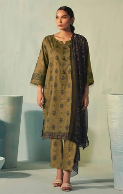 Premium Quality 3-Piece Printed Lawn Suit With Lawn Dupatta