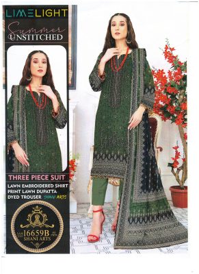 Luxury Lawn 3-Piece Suit With Lawn Dupatta