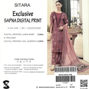 Exclusive Sitara Sapna Digital Print – 3 Piece Unstitched Suit