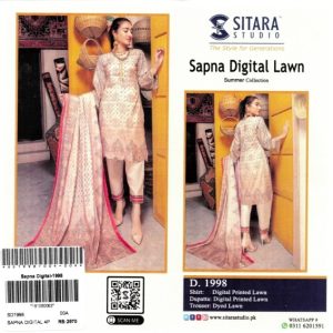 Sitara Sapna Digital Lawn – Summer Collection 3 Piece Unstitched Suit