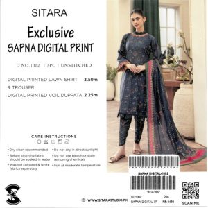 Sitara Exclusive Sapna Digital Print – 3 Piece Unstitched Suit