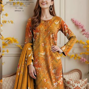Digital Print Viscose Suit – Amber Autumn Glow